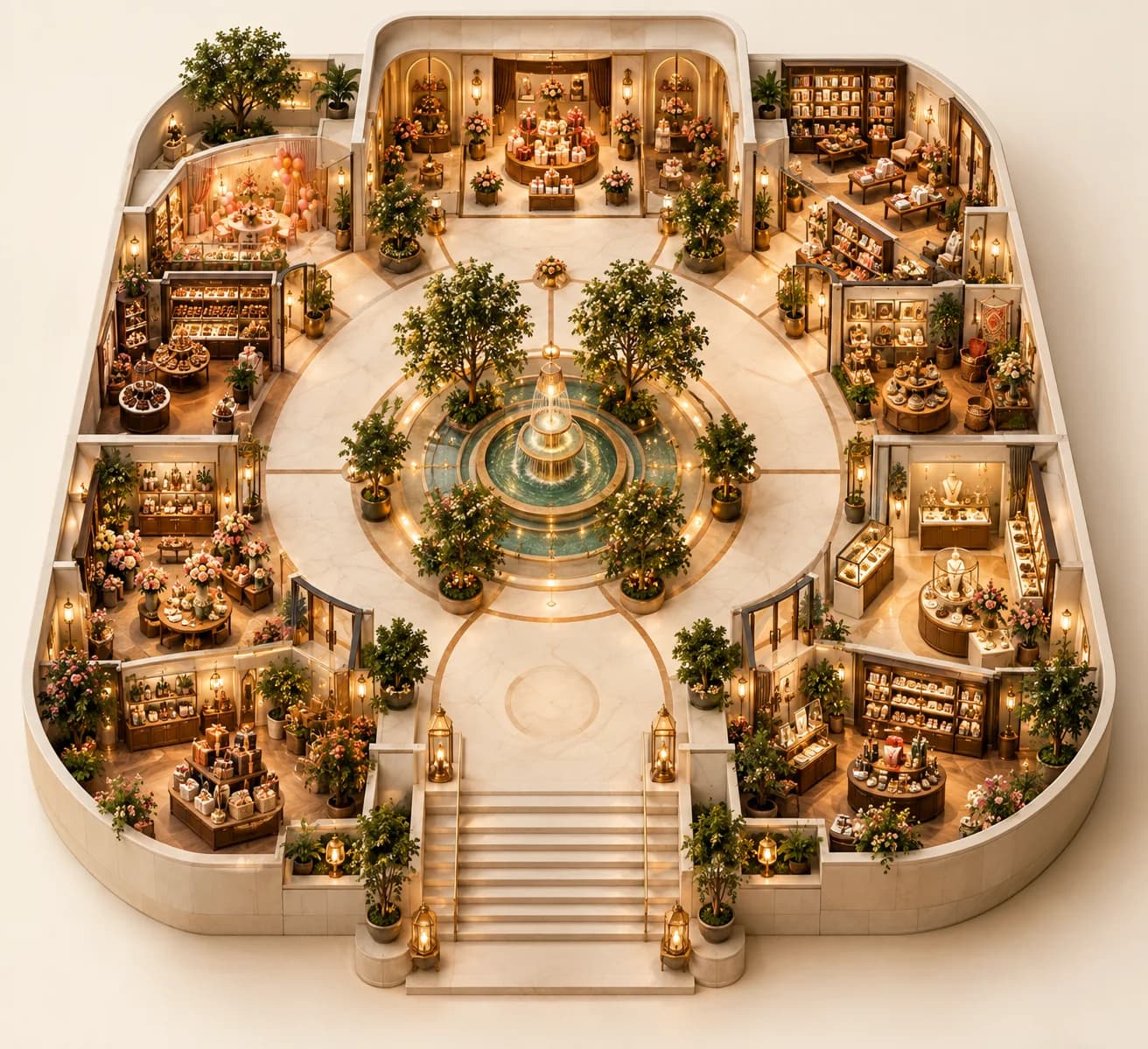 Illustrated floor plan of the GiftPing mall